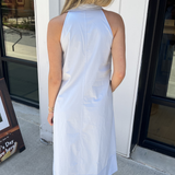 Collared Midi Dress - Light Blue