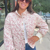 Ditsy Floral Quilted Jacket - Pink