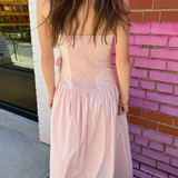 Harlowe Ruched Midi Dress - Soft Pink