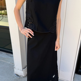Krista Top/Skirt Set - Black