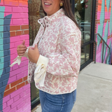 Ditsy Floral Quilted Jacket - Pink