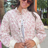 Ditsy Floral Quilted Jacket - Pink