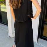 Krista Top/Skirt Set - Black