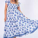 Abby Sweetheart Maxi Dress - Firecracker Cornflower