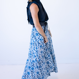 Lucy Smocked Midi Skirt - Mum Cornflower