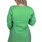 Sammy Mini Caftan - Green Stripe