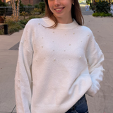 Pearl Detail Sweater - Ivory
