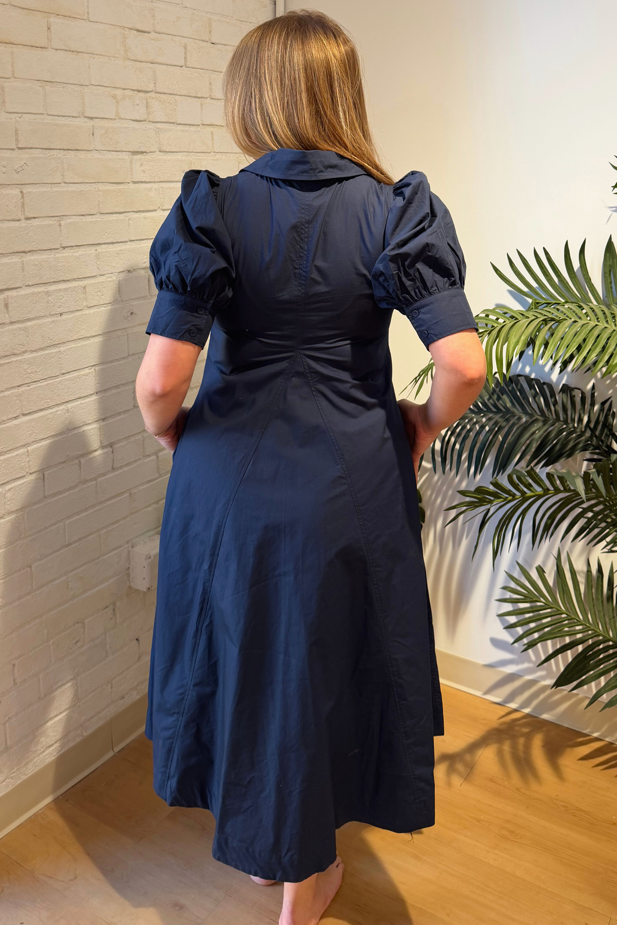 Palmer Puff Sleeve Maxi Dress - Deep Navy