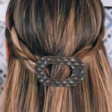 Medium Flat Round Clip - Truly Taupe Quilted