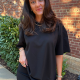 Brooke Ponte Knit Big Shirt - Black