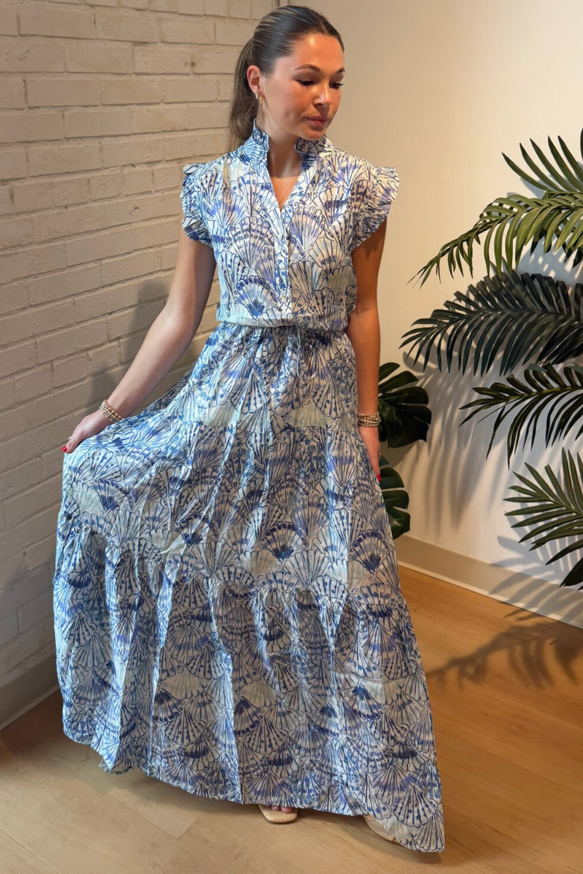Seashell Print Maxi Dress Seashell Print Maxi Dress