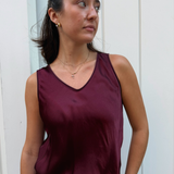 Bria Silky Soft Tank Top - Wine