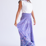 Britt Fall Smocked Maxi Skirt - Purple Mix
