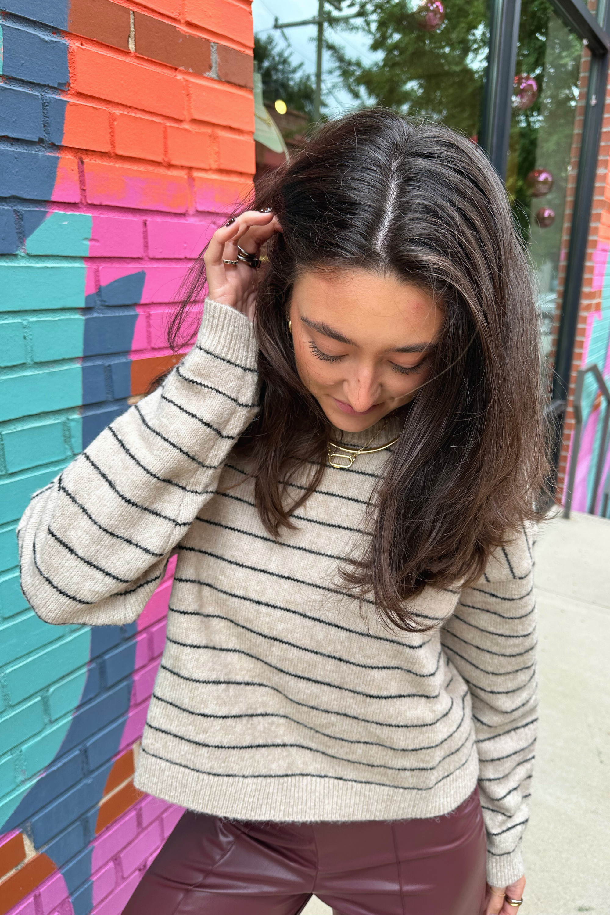 Jackie Striped Sweater - Oat