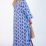 Katharine Bell Sleeve Maxi Dress - Navy Lobster/Blue Stripe