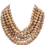 Chunky Bead Layered Necklace - Light Brown