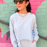 Terri Soft Cropped Sweatshirt - Light Denim