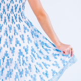 Lil Smocked Mini Dress - Lobsters Carolina Blue