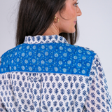Kissy Belted Mini Shirtdress - Mini Clove Blue Mix