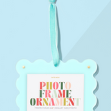 Scalloped Mini Picture Ornament - Seafoam