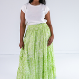 Lucy Smocked Maxi Skirt - Blossom Lime