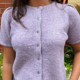 Nola Short Sleeve Button Down Cardigan - Lavender