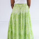 Lucy Smocked Maxi Skirt - Blossom Lime