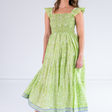 Erin Tie Back Maxi Dress - Blossom Lime