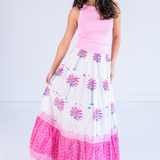 Lucy Smocked Maxi Skirt - Palm Tile Pink