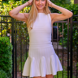 Callie Fit and Flare Dress - Off White