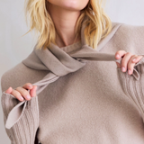 Merino Wool Triangle Scarf - Soft Taupe