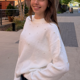 Pearl Detail Sweater - Ivory