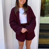Jayce Quilt Jacket - Dark Cherry
