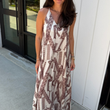 Marina Printed Maxi Dress - Brown