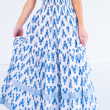 Joy Bow Maxi Dress - Lobsters Bright Blue