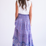 Britt Fall Smocked Maxi Skirt - Purple Mix