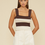 Lula Knit Stripe Top - Brown/Cream