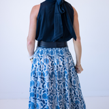 Lucy Smocked Midi Skirt - Mum Cornflower