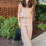 Capetown Wide Leg Pants - Brown Stripe