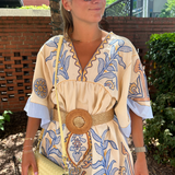 Kaci Embroidered Mini Dress - Blue