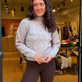 Reba Cable Funnel Neck Pullover - Arctic Ice