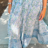 Lucy Smocked Maxi Skirt - Cornflower Mix