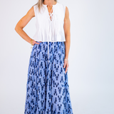 Lucy Smocked Maxi Skirt - Navy Lobsters/Blue Stripe