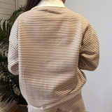 Meagan Big Striped Shorts - Brown/White