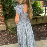 Abby Fall Sweetheart Maxi Dress - Cornflower Mix