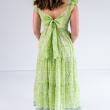Erin Tie Back Maxi Dress - Blossom Lime