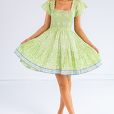 Lil Smocked Mini Dress - Blossom Lime
