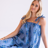 Grayson Sleeveless Jammy Pant Set - Royal Stripe Floral