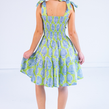 Joy Bow Mini Dress - Shells Lime Navy