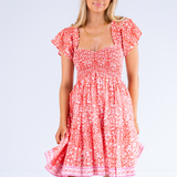 Abby Sweetheart Mini Dress - Blossom Peach